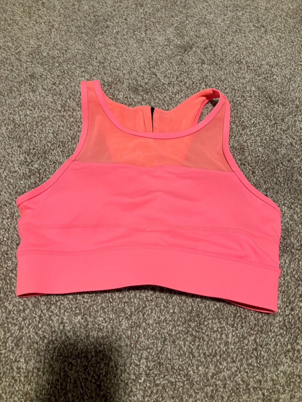 NWOT ZYIA ACTIVE WOMEN’S MESH NEON CORAL PINK ALL STAR SPORTS BRA SIZE SMALL